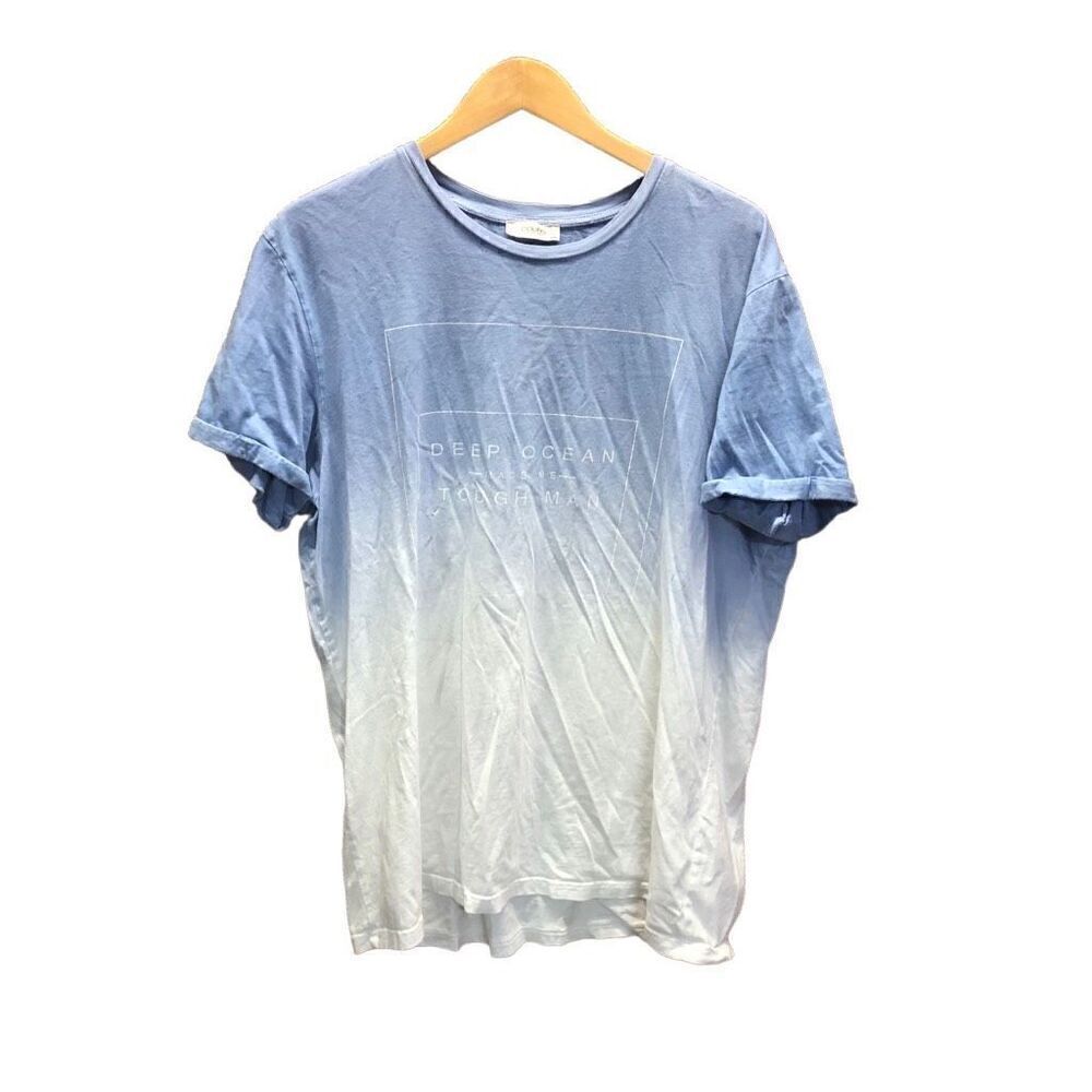 Collin's Deep Ocean Made Me Tough Man XXL T-Shirt Ombre Blue and White